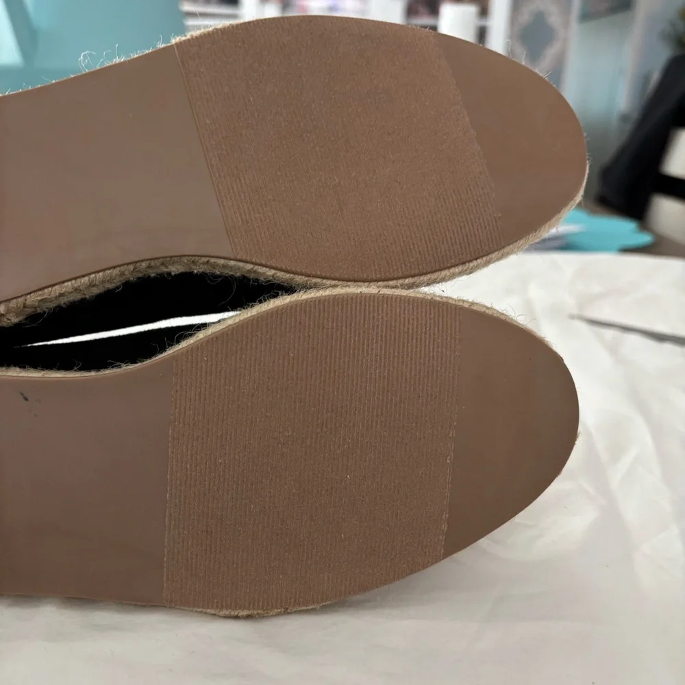 Ellos Shoes Espadrilles Flat Shoes Slip On Faux Suede Braided Crochet Detail Sz8